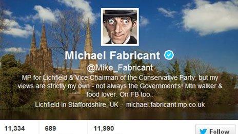 Michael Fabricant's Twitter account