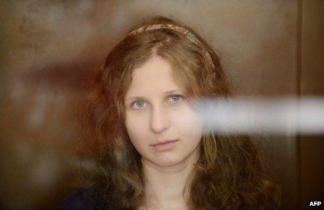 Maria Alyokhina in court in Moscow, August 2012