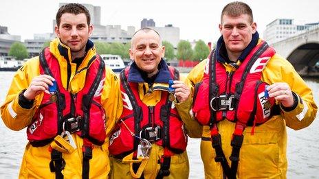 Rescuers Chris Missen, Paul Eastment and Martin Blaker-Rowe