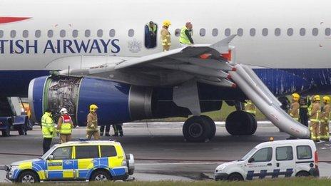 Emergency services attend plane