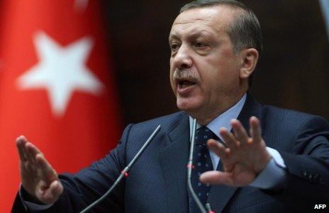 Turkish Prime Minister Recep Tayyip Erdogan in parliament in Ankara, 14 May
