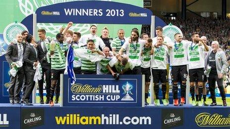 Celtic players celebrating