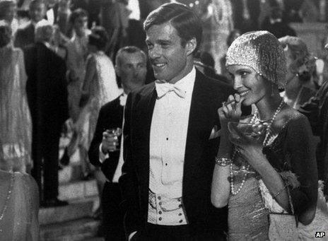 Robert Redford as Jay Gatsby and Mia Farrow as Daisy in the 1974 film