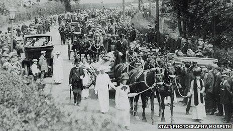 Emily Davison's funeral in Morpeth