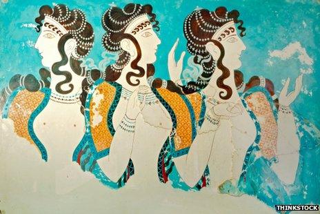 A fresco at the palace of Knossos