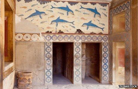 Inside the palace at Knossos