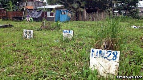 Tombstones in Bocas de Satinga, Colombia