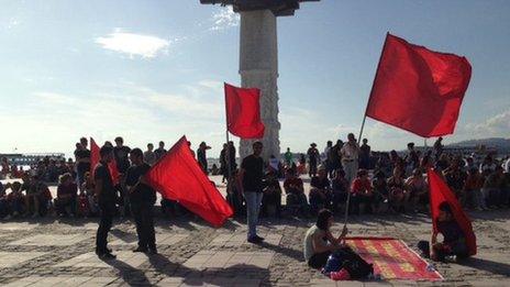 Protesters in Izmir