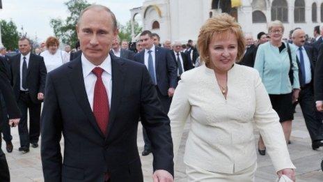 Russian President Vladimir Putin and his wife Lyudmila