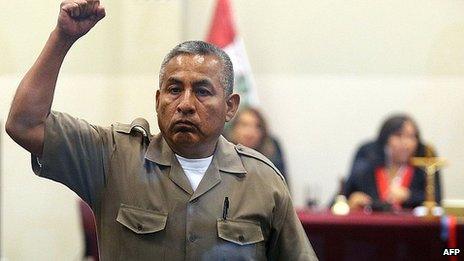 Florindo Flores raises a fist as he is sentenced. 7 June 2013