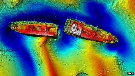 Sonar image of the wreck