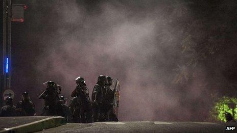 Riot policemen take their positions in Sao Paulo, Brazil, on 11 June, 2013