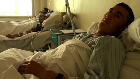 Ward at Kabul's "400-bed hospital"