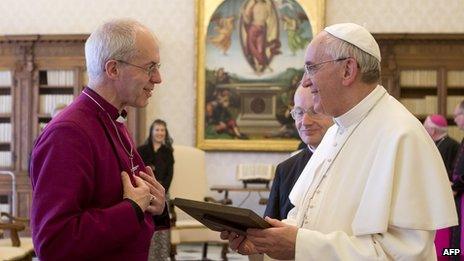 Justin Welby, Pope Francis