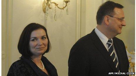 Czech Prime Minister Petr Necas and his wife Radka Necasova (file photo from 2011)