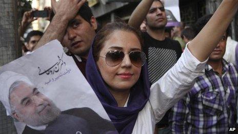 Iranians celebrate in Tehran, 15 June