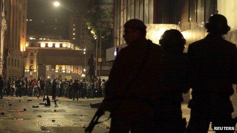 Riot police face off against demonstrators during protests in Sao Paulo