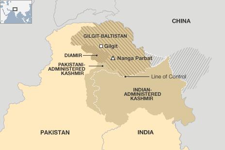 Map of Gilgit-Balistan region