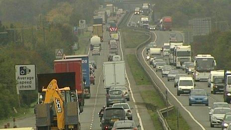 Traffic on the A14