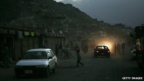 Cars driving through Kabul