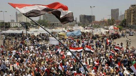 Protesters in Tahrir Square demand resignation of Mohammed Morsi (1 July 2013)
