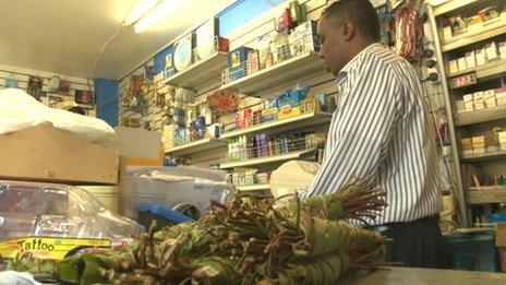 Khat being sold in a Bristol store