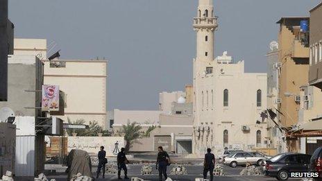 Riot police in Sitra, Bahrain (15 June)