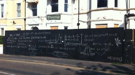 The graffiti on Boscombe Crescent in Boscombe, Bournemouth
