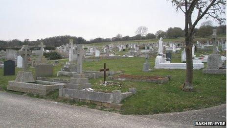 Shock after digger 'parked' on Lancing and Sompting Cemetery grave ...