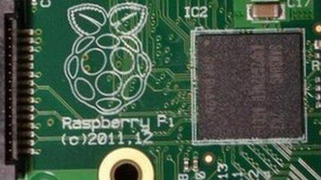Close-up of Raspberry Pi Model A