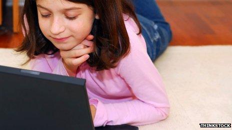 Girl browsing the internet