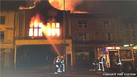 Fire at disused cinema on Bristol Street, Birmingham