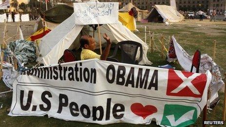 Egyptian protester in Tahrir Square (15/07/13)