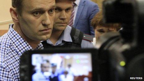 Alexei Navalny in front of camera