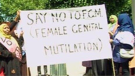 Women in Bristol protesting against FGM