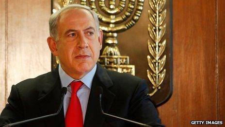 Israeli PM Benjamin Netanyahu speaking to the media in parliament on 22 July 2013