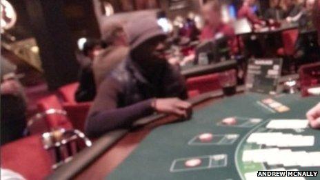 Cisse at a gaming table in Aspers Casino