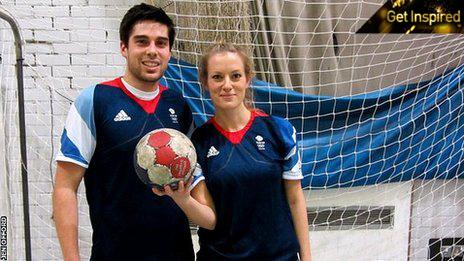 Handball player Seb Prieto with Jen Offord