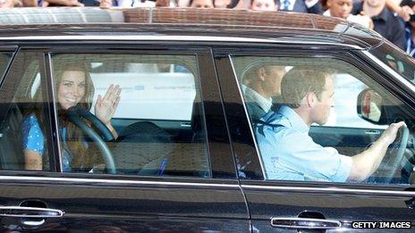 Duchess of Cambridge and her husband leave hospital with their baby