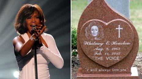Whitney Houston's gravestone