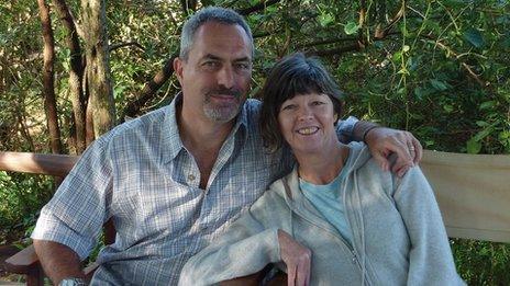 Judith Tebbutt and her husband David on holiday in Kenya shortly before the kidnapping