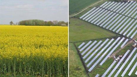 Farmland, Newborough and solar farm