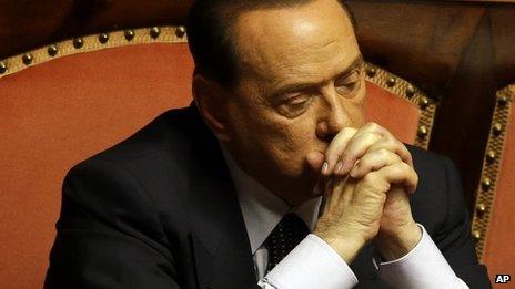 Friday, July 19, 2013 Silvio Berlusconi attends a voting session at the Senate in Rome.