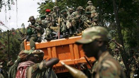 M23 rebels in Goma, eastern DR Congo - December 2012