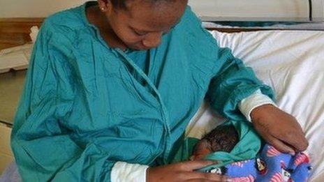 Phumla Tshabalala with her newborn baby