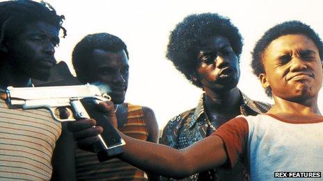 Scene from the film City of God, Leandro Firmino can be seen second from right