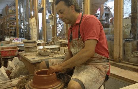 Xavier Maffre making a pot