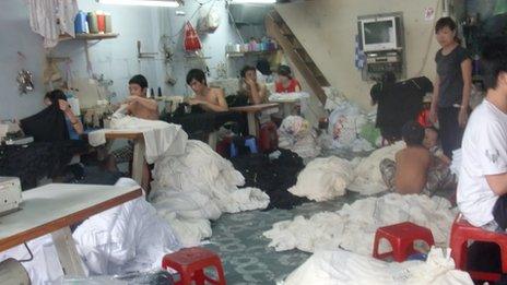 Conditions for children held against their will in textile sweat shops can be dangerous and unhealthy
