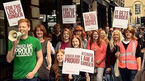 Marchers on Ginger Pride Walk