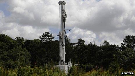 A drilling rig in Balcombe